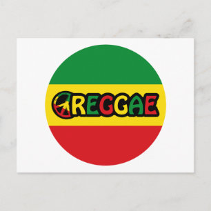 Reggae design with reggae flag colours postcard