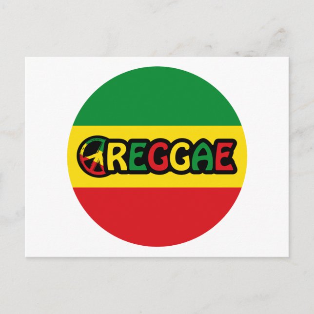 Reggae design with reggae flag colours postcard (Front)