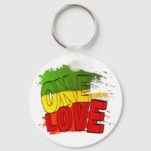 Reggae flag, One Love, Rasta Key Ring