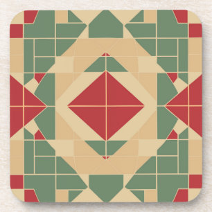 Reggae Geometric Pastel Tile Coaster