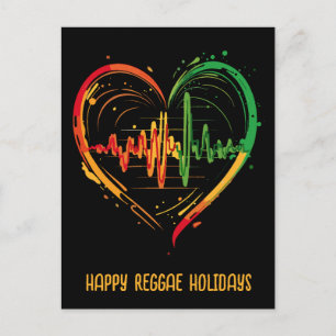 Reggae Heart Beat  Customisable Holiday Postcard
