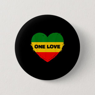 Reggae Heart One Love Rasta Reggae Music Rastafari 6 Cm Round Badge