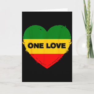 Reggae Heart One Love Rasta Reggae Music Rastafari Card