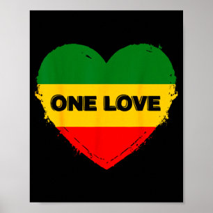 Reggae Heart One Love Rasta Reggae Music Rastafari Poster