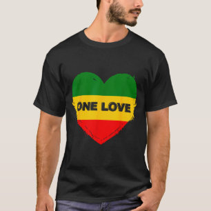 Reggae Heart One Love Rasta Reggae Music Rastafari T-Shirt