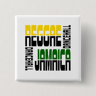 Reggae Jamaica Dance Hall Cube, 3 Colours 15 Cm Square Badge