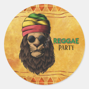 Reggae Jamaican Birthday Party Classic Round Sticker