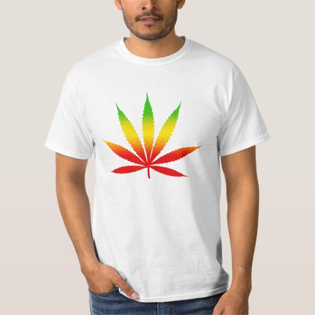 Reggae Jamaican Jamaica Rasta Leaf Mens T-Shirts (Front)