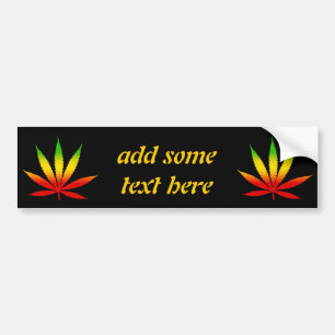 Reggae Jamaican Rasta Leaf Rastafari Bumper Sticker