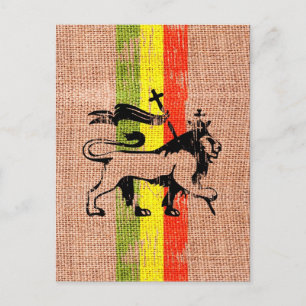Reggae king lion postcard