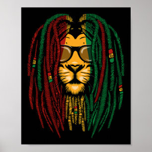 Reggae Lion Dreadlocks Wild Cat Rasta Africa Rasta Poster