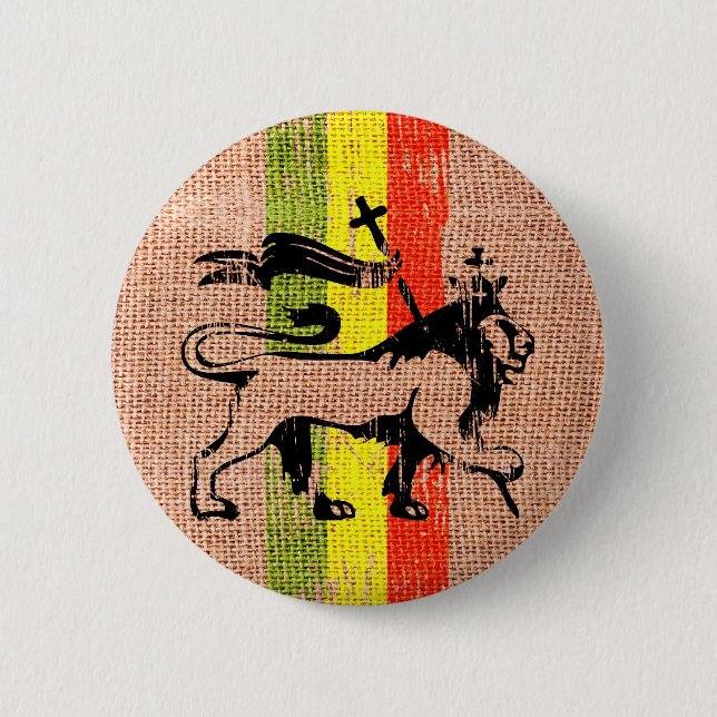 Reggae lion king 6 cm round badge (Front)