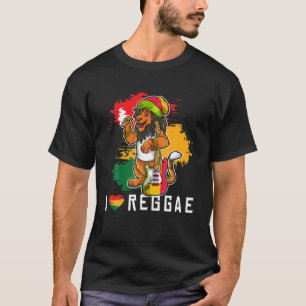 Reggae Lion Rastafari Dreadlocks Reggaeton Jamaica T-Shirt