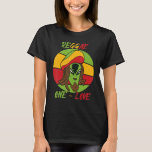 Reggae Love Alien Jamaica Souvenir Rasta Music Ras T-Shirt