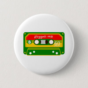 Reggae mix tape cassette Rastafarian 6 Cm Round Badge
