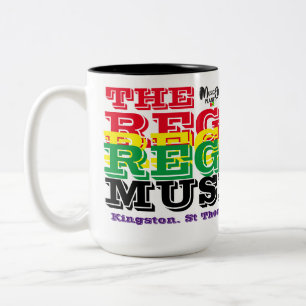 REGGAE MUSEUM Two-Tone Mug, 15 oz Coffee Mug