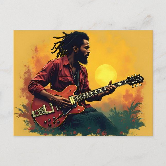 Reggae music art postcard (Front)