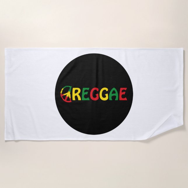 Reggae Music Beach Towel (Front)