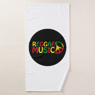 Reggae Music design, reggae art Bath Towel