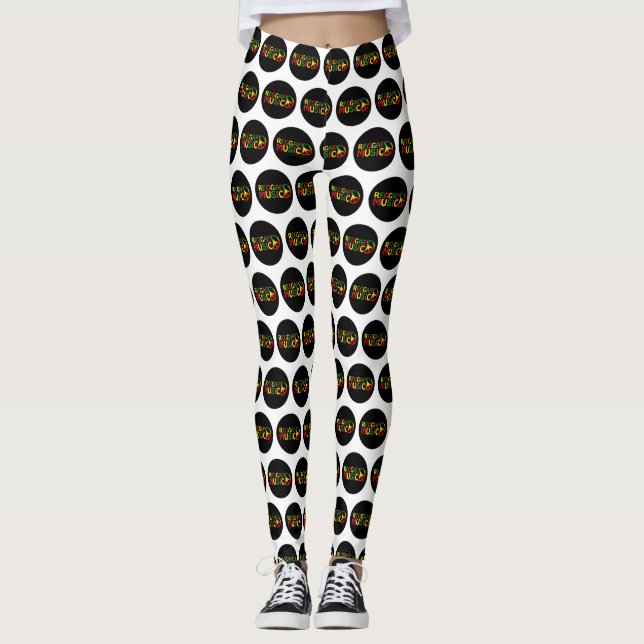 Reggae Music design, reggae art Leggings (Front)