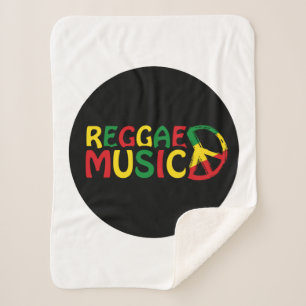 Reggae Music design, reggae art Sherpa Blanket