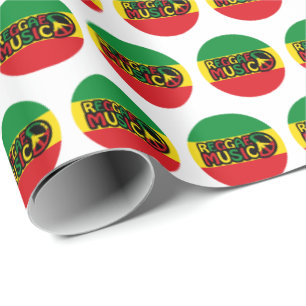 Reggae Music design with rastafari style and color Wrapping Paper