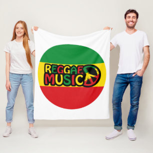 Reggae Music design with rastafari style and colou Fleece Blanket
