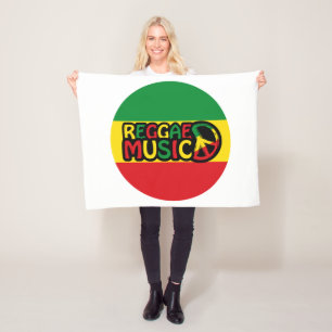 Reggae Music design with rastafari style and colou Fleece Blanket