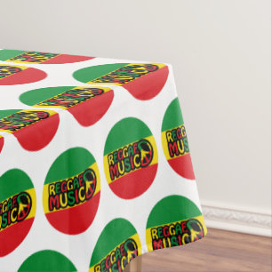 Reggae Music design with rastafari style and colou Tablecloth