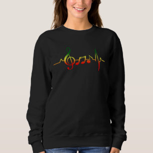 Reggae Music Heartbeat Jamaican Rasta Cool Rastafa Sweatshirt