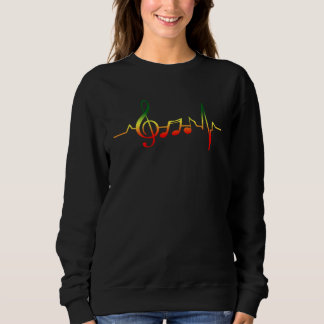 Reggae Music Heartbeat Jamaican Rasta Cool Rastafa Sweatshirt
