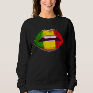 Reggae Music Jamaica Kissing Lips Flag Rastafari R Sweatshirt