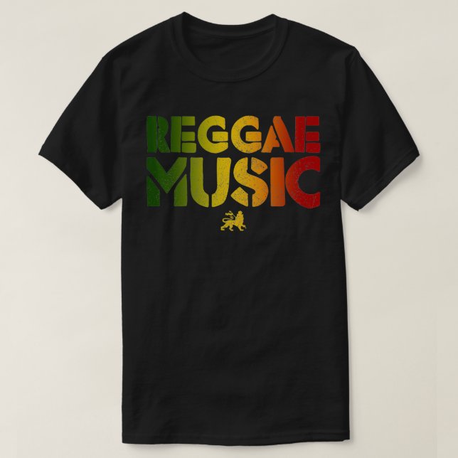 Reggae Music Lion Of Judah Rastafari Rasta Jamaica T-Shirt (Design Front)