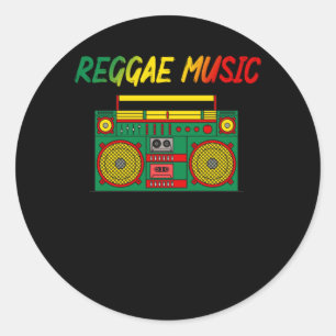 Reggae Music Lover Colourful Jamaica Cassette Radi Classic Round Sticker