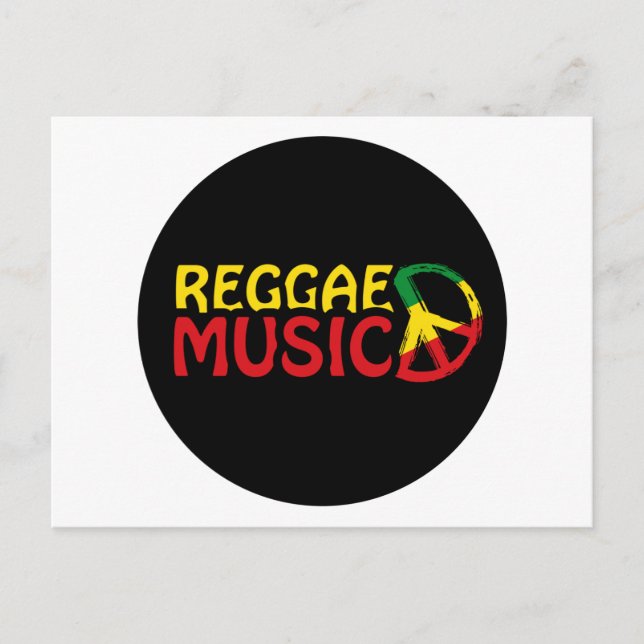 Reggae Music - model2b-circle-black Postcard (Front)