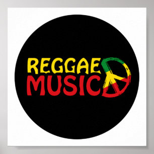 Reggae Music - model2b-circle-black Poster