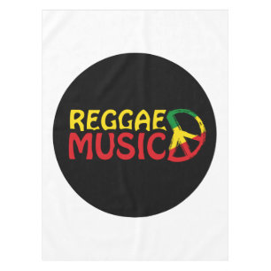 Reggae Music - model2b-circle-black Tablecloth