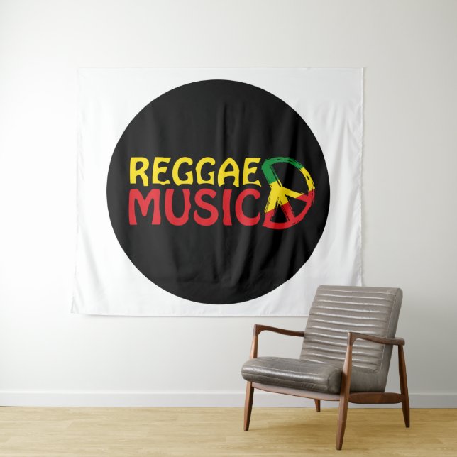 Reggae Music - model2b-circle-black Tapestry (In Situ (Horizontal))