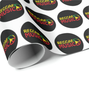 Reggae Music - model2b-circle-black Wrapping Paper