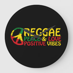 Reggae Music Positive Quotes Large Clock