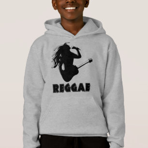 Reggae Music Rasta Rastaman Guitar Kids Hoodie