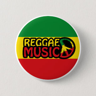 Reggae Music, reggae art with peace symbol 6 Cm Round Badge