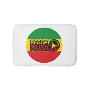 Reggae Music, reggae art with peace symbol Bath Mat