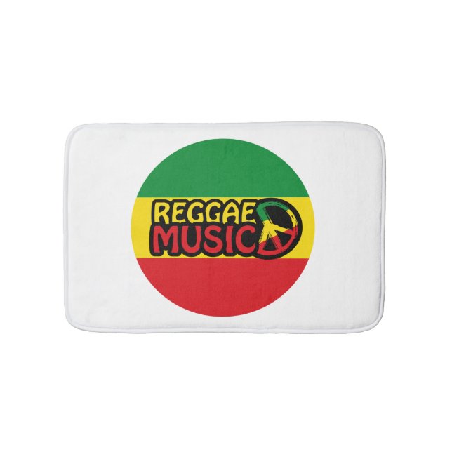 Reggae Music, reggae art with peace symbol Bath Mat (Front)