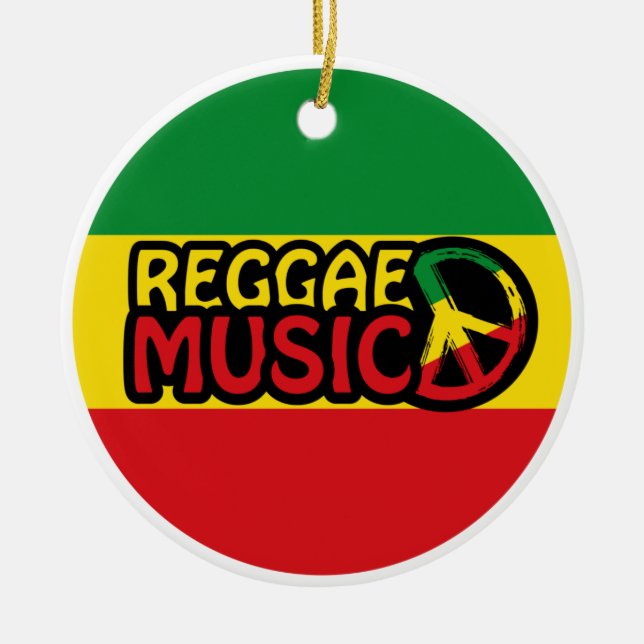 Reggae Music, reggae art with peace symbol Ceramic Ornament (Front)