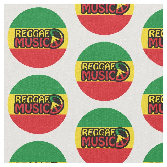 Reggae Music, reggae art with peace symbol Fabric (Close Up)
