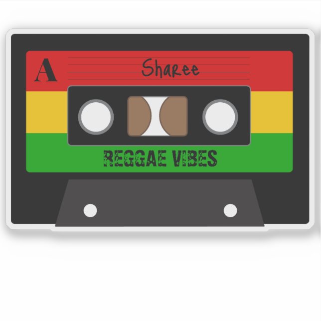 Reggae Music Retro Rasta Cassette Tape (Front)