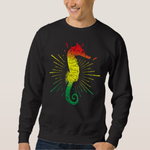 Reggae Music Seahorse Reggae Flag Colours Sweatshirt