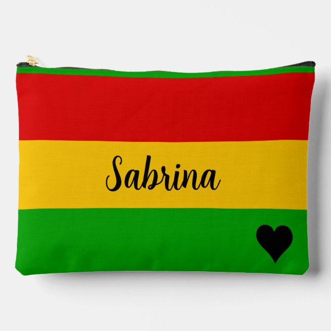 Reggae Music Striped Personalised Accessory Pouch (Front)