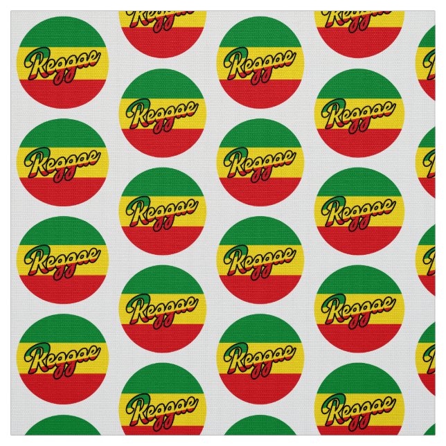 Reggae Music with flag of reggae Fabric (Swatch)